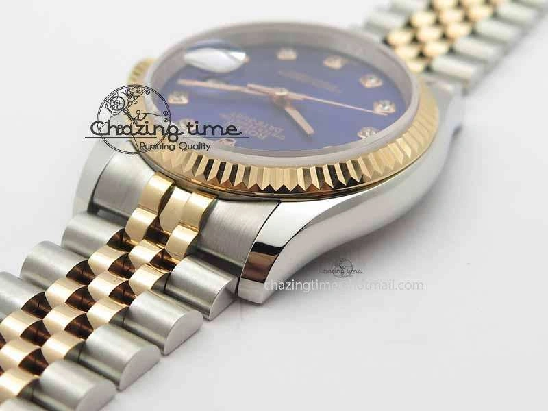 DateJust 116234 SS RG BP Best Edition Blue Dial Diam Markers On SS RG Bracelet SA3135