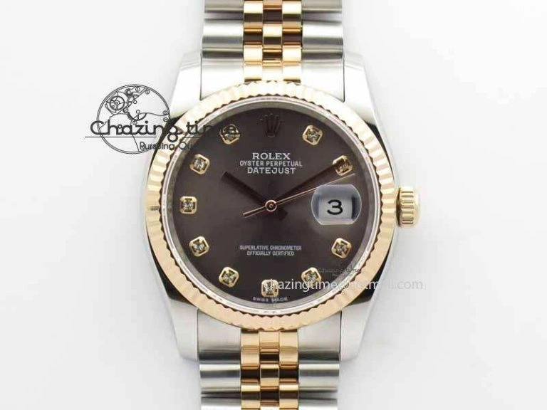 DateJust 116234 SS RG BP Best Edition Gray Dial Diam Markers On SS RG Bracelet SA3135