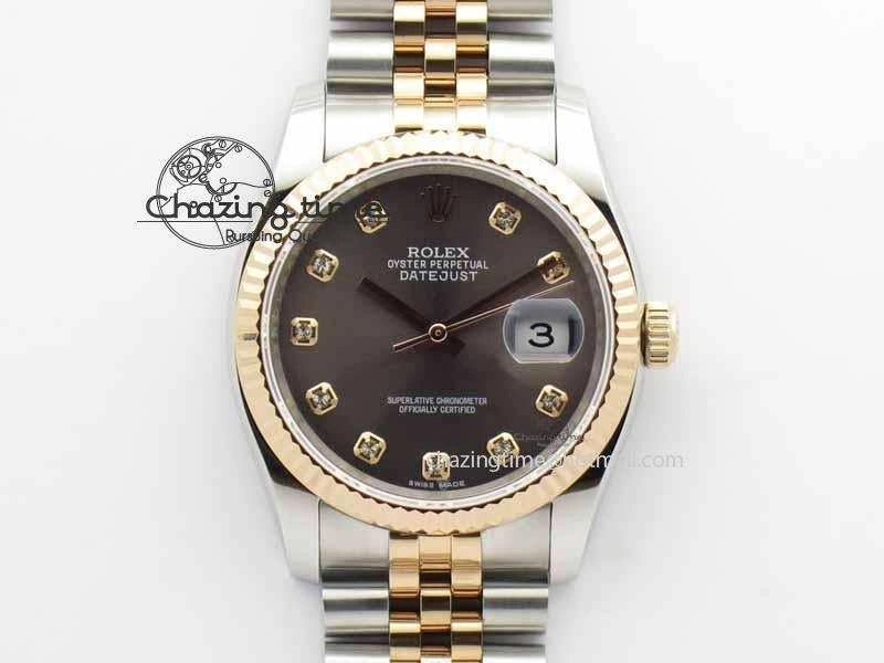 DateJust 116234 SS RG BP Best Edition Gray Dial Diam Markers On SS RG Bracelet SA3135