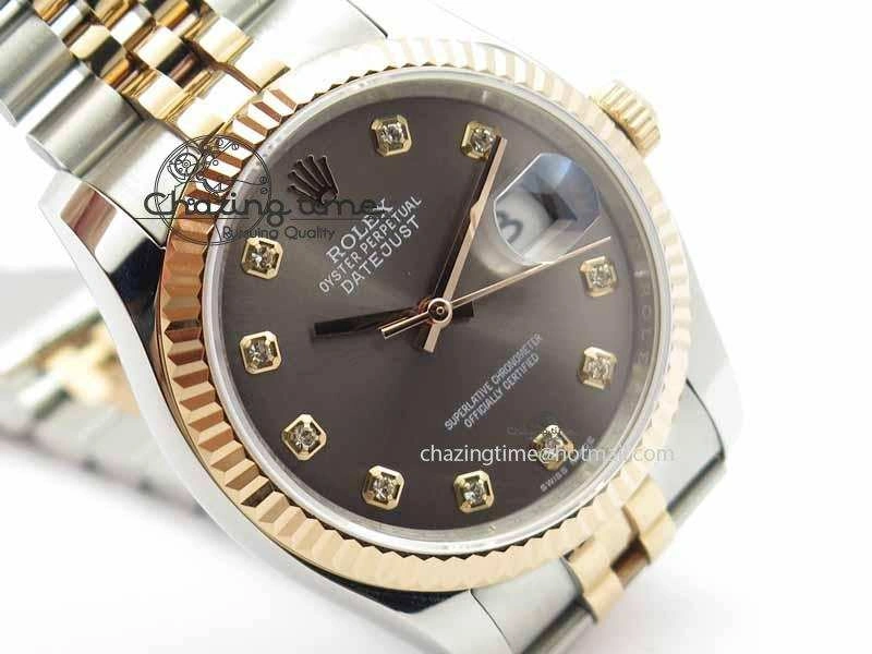 DateJust 116234 SS RG BP Best Edition Gray Dial Diam Markers On SS RG Bracelet SA3135