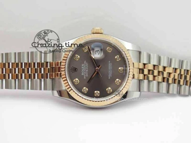 DateJust 116234 SS RG BP Best Edition Gray Dial Diam Markers On SS RG Bracelet SA3135