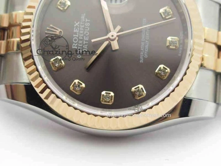 DateJust 116234 SS RG BP Best Edition Gray Dial Diam Markers On SS RG Bracelet SA3135