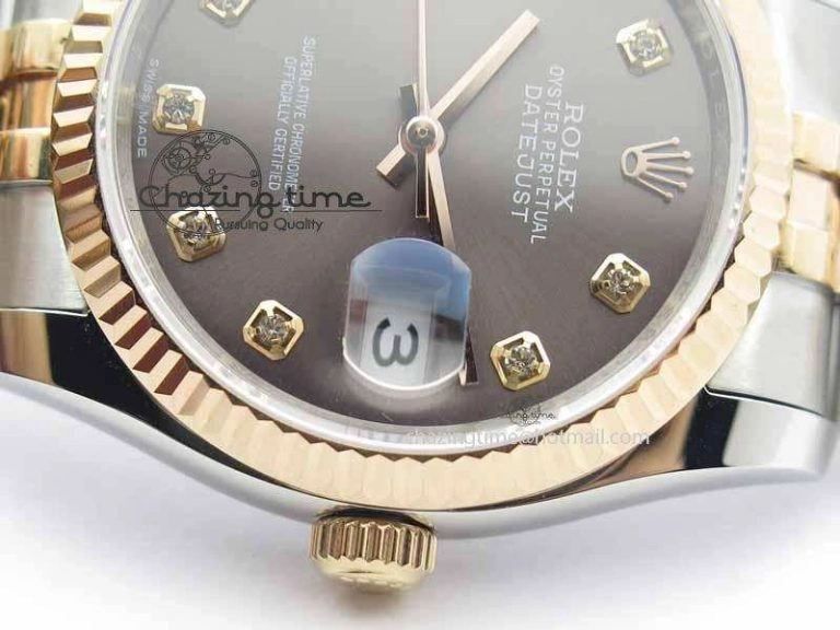 DateJust 116234 SS RG BP Best Edition Gray Dial Diam Markers On SS RG Bracelet SA3135