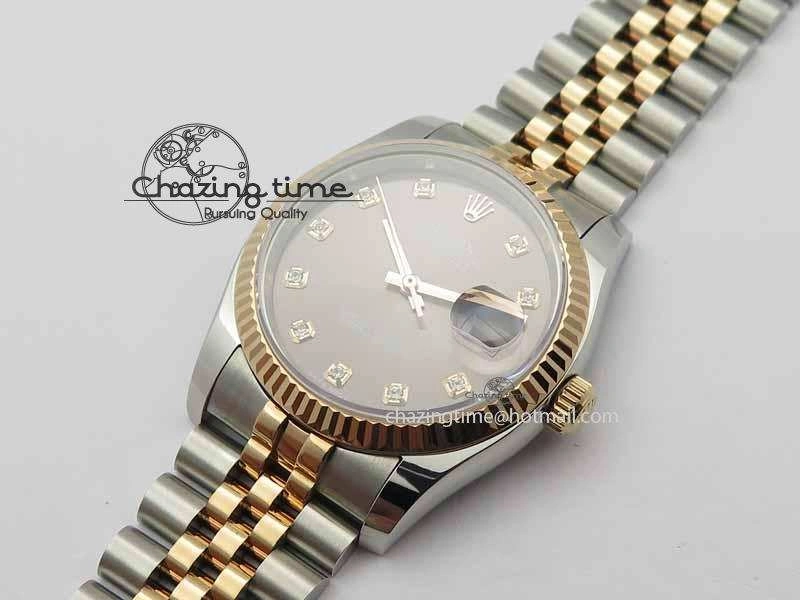 DateJust 116234 SS RG BP Best Edition Gray Dial Diam Markers On SS RG Bracelet SA3135