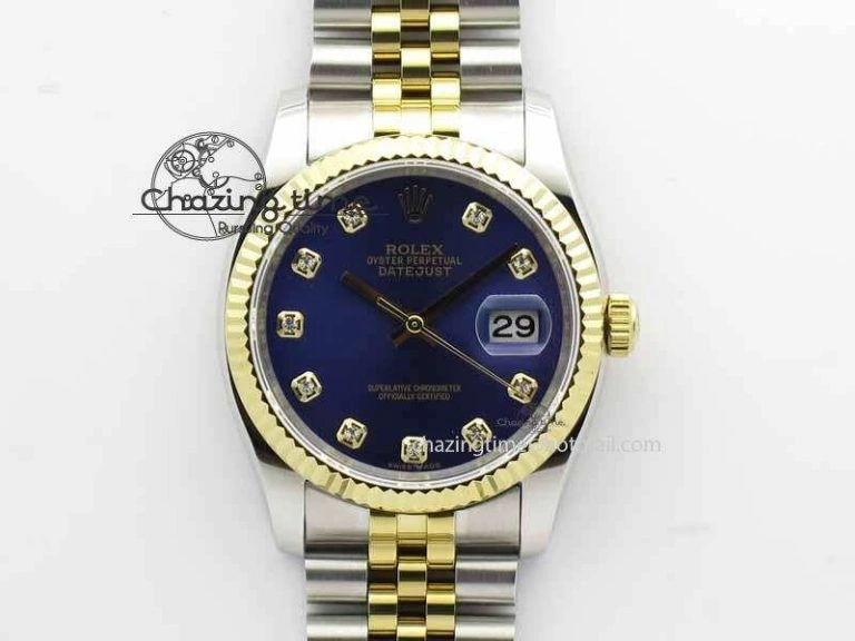 DateJust 116234 SS YG BP Best Edition Blue Dial Diam Markers On SS YG Bracelet SA3135