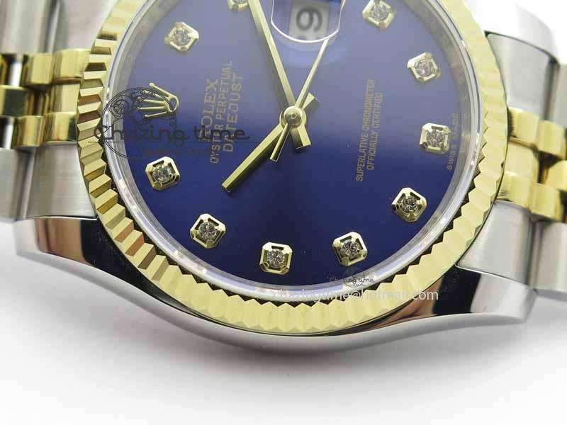 DateJust 116234 SS YG BP Best Edition Blue Dial Diam Markers On SS YG Bracelet SA3135