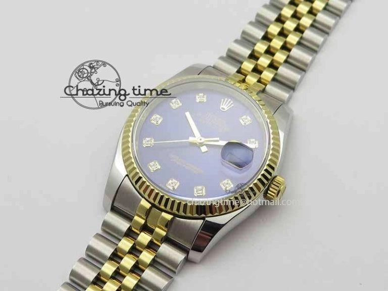 DateJust 116234 SS YG BP Best Edition Blue Dial Diam Markers On SS YG Bracelet SA3135