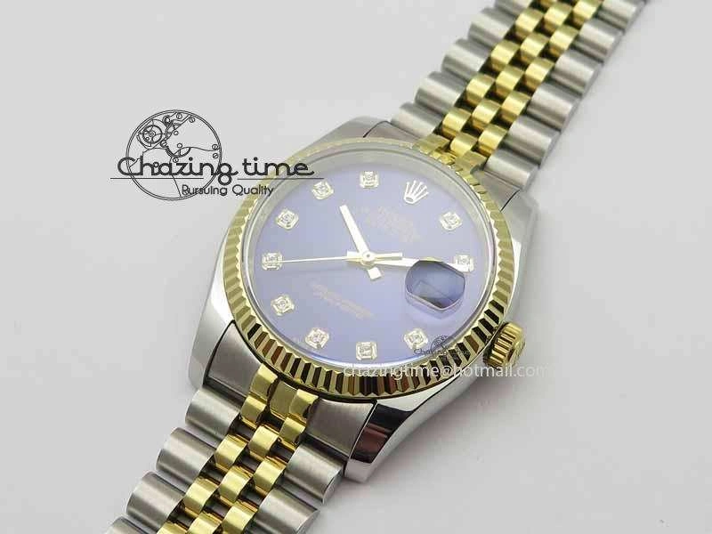 DateJust 116234 SS YG BP Best Edition Blue Dial Diam Markers On SS YG Bracelet SA3135