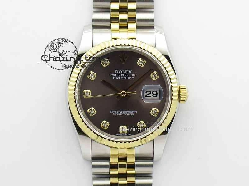 DateJust 116234 SS YG BP Best Edition Gray Dial Diam Markers On SS YG Bracelet SA3135