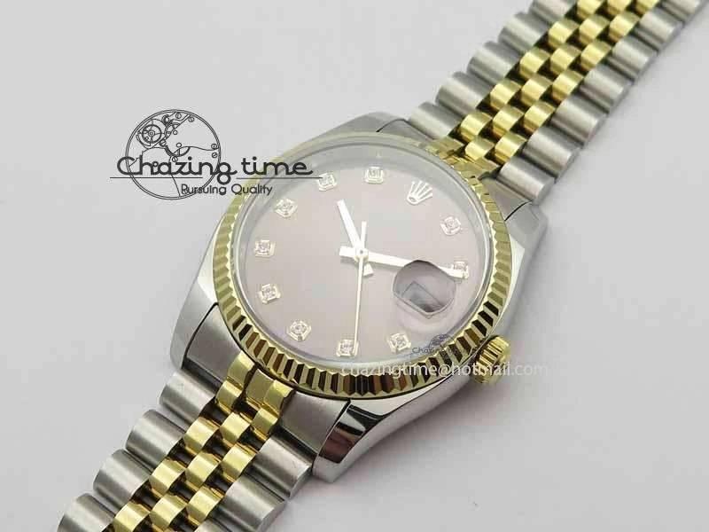DateJust 116234 SS YG BP Best Edition Gray Dial Diam Markers On SS YG Bracelet SA3135