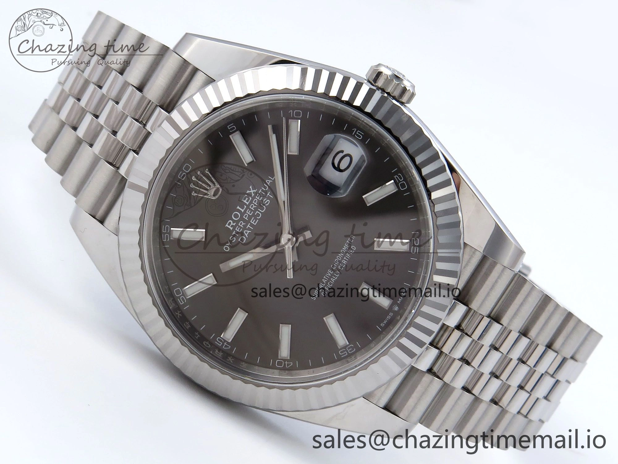 DateJust 126334 41mm Clean 1:1 Best Edition 904L Steel Gray Stick Dial on Jubilee Bracelet VR3235