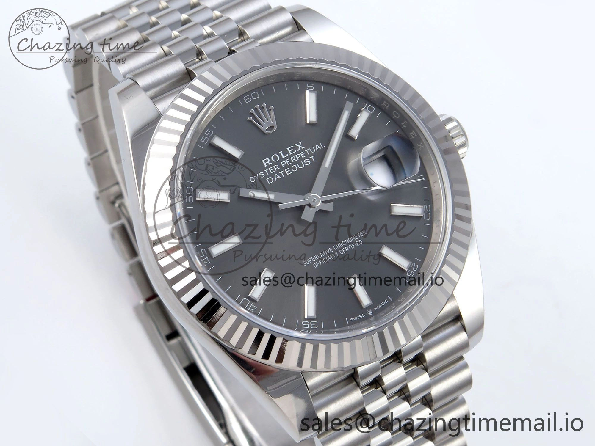 DateJust 126334 41mm Clean 1:1 Best Edition 904L Steel Gray Stick Dial on Jubilee Bracelet VR3235