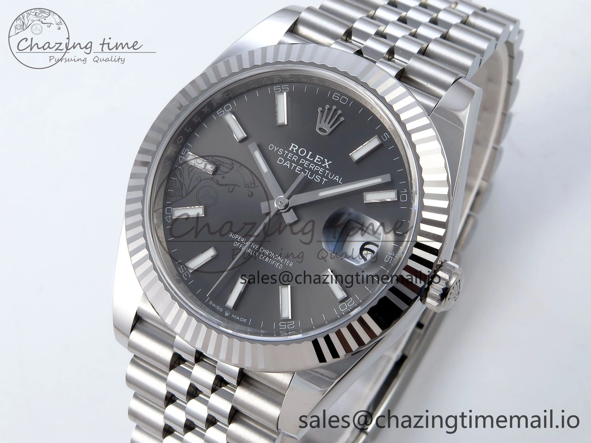 DateJust 126334 41mm Clean 1:1 Best Edition 904L Steel Gray Stick Dial on Jubilee Bracelet VR3235