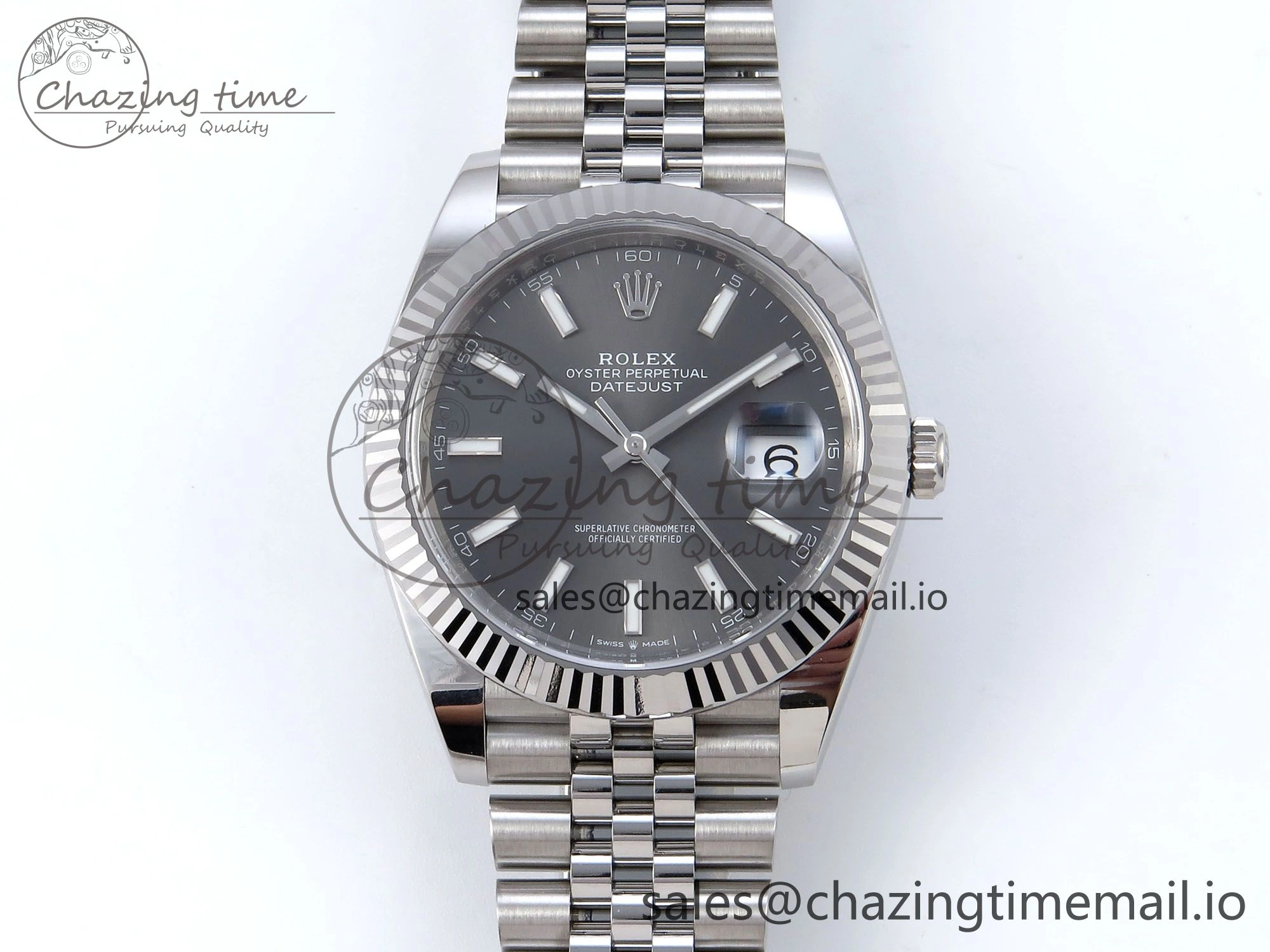 DateJust 126334 41mm Clean 1:1 Best Edition 904L Steel Gray Stick Dial on Jubilee Bracelet VR3235