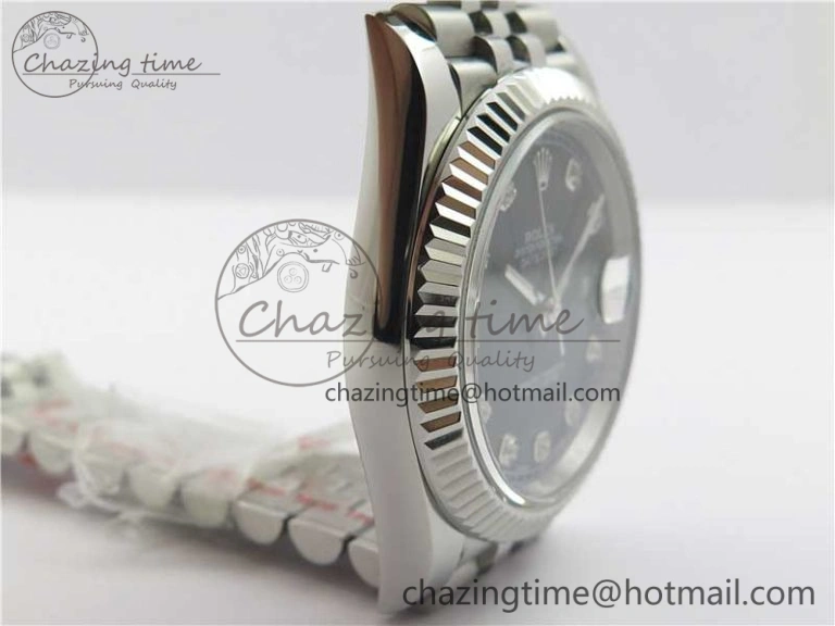 DateJust 126334 SS Noob 1:1 904L Best Edition Black Dial Diamond on Jubilee Bracelet A3235