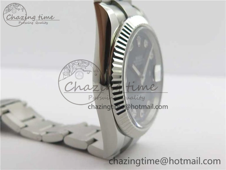 DateJust 126334 SS Noob 1:1 904L Best Edition Black Dial Diamond on Oyster Bracelet A3235