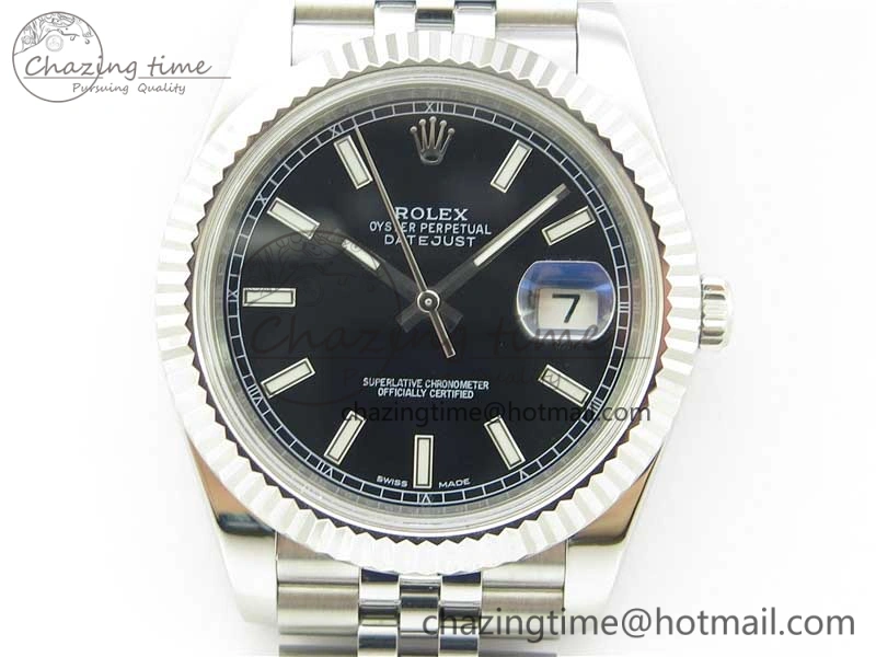 DateJust 126334 SS Noob 1:1 904L Best Edition Black Dial Stick Markers on Jubilee Bracelet A3235