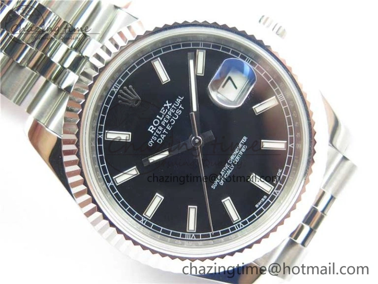 DateJust 126334 SS Noob 1:1 904L Best Edition Black Dial Stick Markers on Jubilee Bracelet A3235