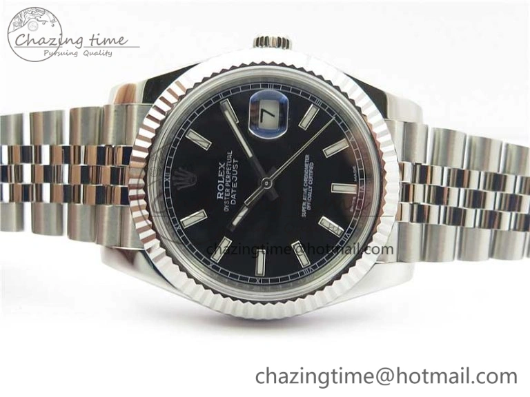 DateJust 126334 SS Noob 1:1 904L Best Edition Black Dial Stick Markers on Jubilee Bracelet A3235