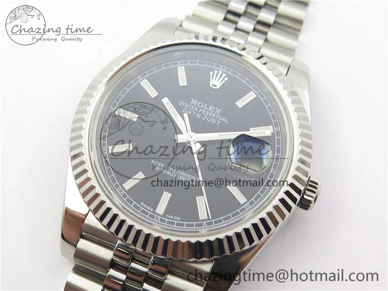 DateJust 126334 SS Noob 1:1 904L Best Edition Black Dial Stick Markers on Jubilee Bracelet A3235