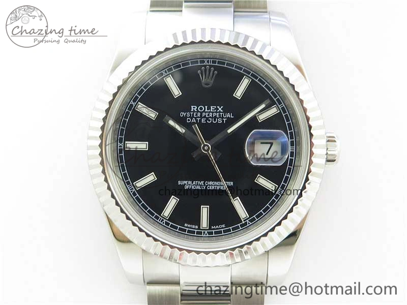 DateJust 126334 SS Noob 1:1 904L Best Edition Black Dial Stick Markers on Oyster Bracelet A3235