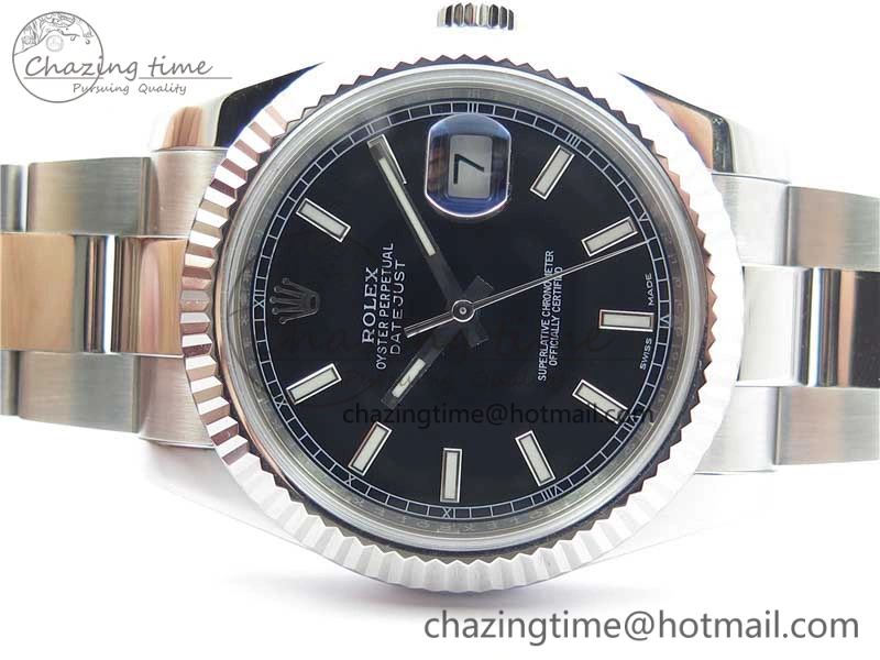 DateJust 126334 SS Noob 1:1 904L Best Edition Black Dial Stick Markers on Oyster Bracelet A3235