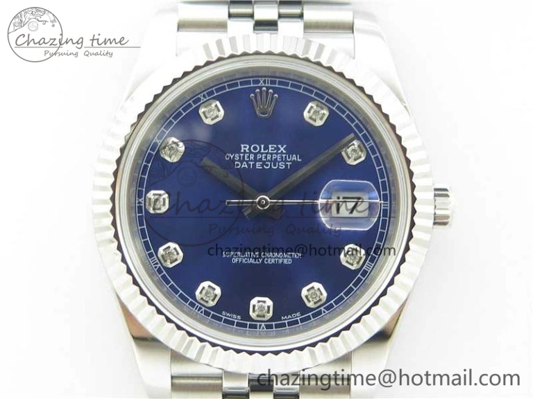 DateJust 126334 SS Noob 1:1 904L Best Edition Blue Dial Diamond on Jubilee Bracelet A3235