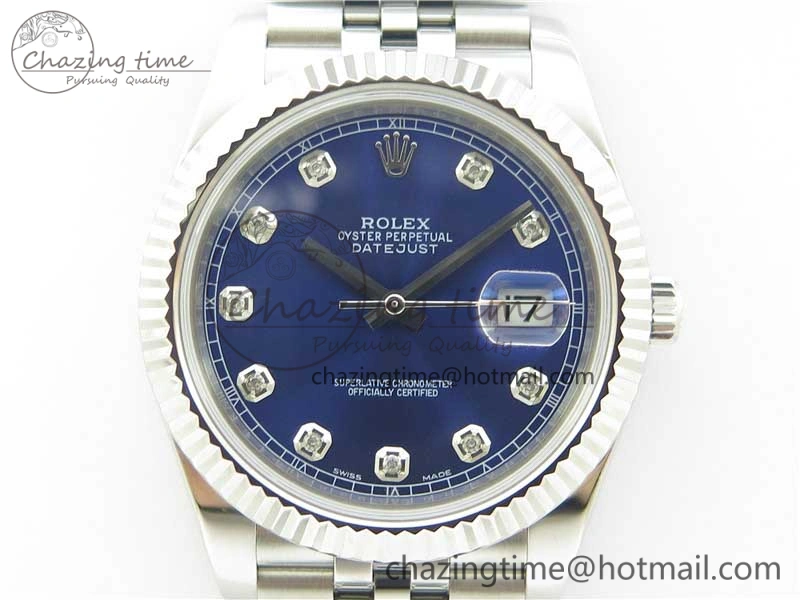 DateJust 126334 SS Noob 1:1 904L Best Edition Blue Dial Diamond on Jubilee Bracelet A3235