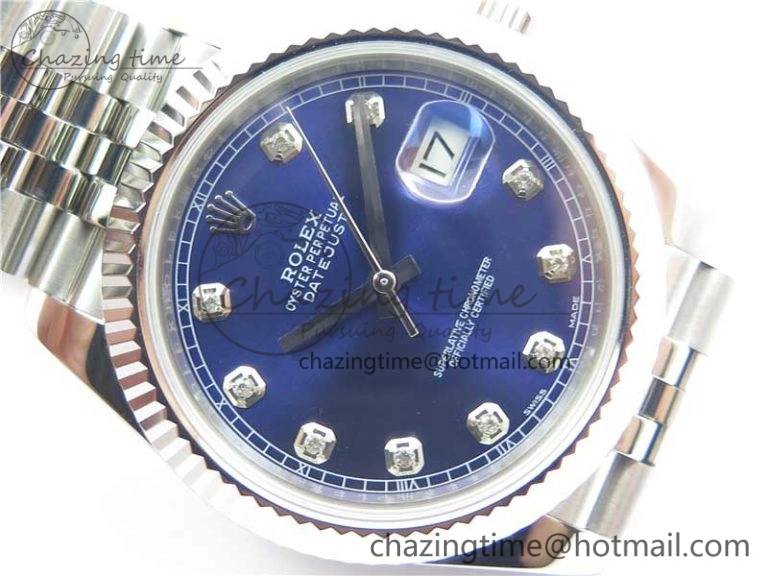 DateJust 126334 SS Noob 1:1 904L Best Edition Blue Dial Diamond on Jubilee Bracelet A3235
