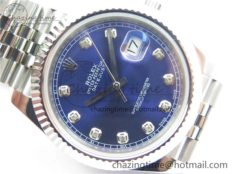 DateJust 126334 SS Noob 1:1 904L Best Edition Blue Dial Diamond on Jubilee Bracelet A3235