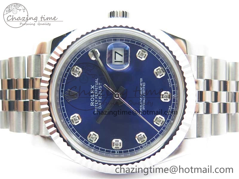 DateJust 126334 SS Noob 1:1 904L Best Edition Blue Dial Diamond on Jubilee Bracelet A3235