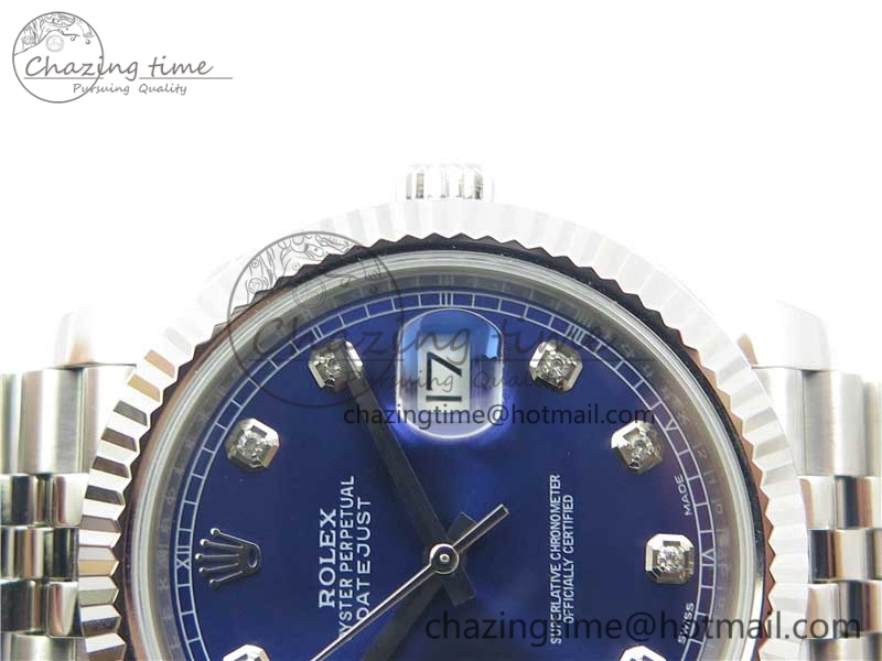 DateJust 126334 SS Noob 1:1 904L Best Edition Blue Dial Diamond on Jubilee Bracelet A3235