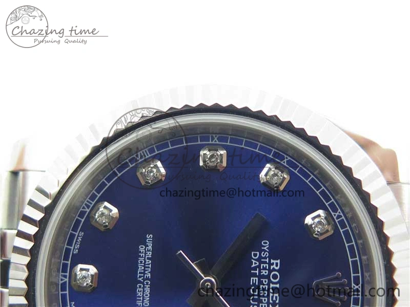 DateJust 126334 SS Noob 1:1 904L Best Edition Blue Dial Diamond on Jubilee Bracelet A3235