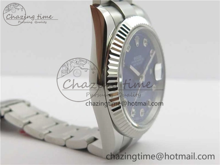 DateJust 126334 SS Noob 1:1 904L Best Edition Blue Dial Diamond on Oyster Bracelet A3235