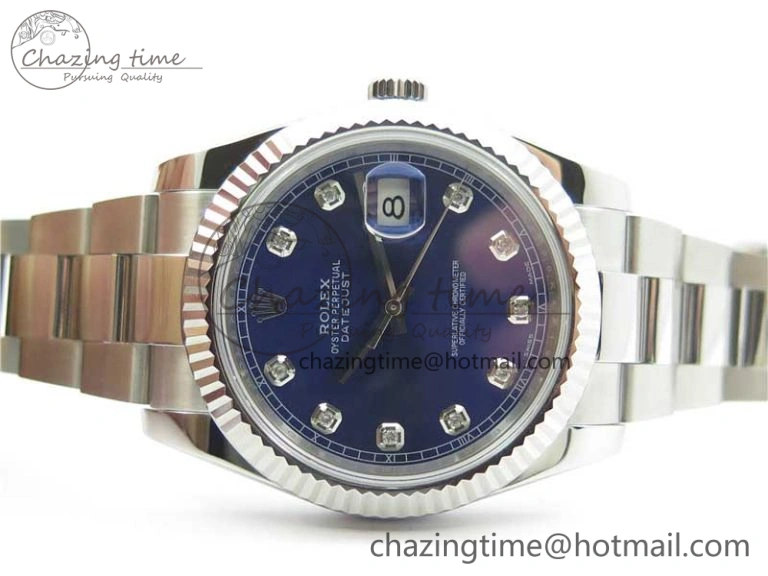 DateJust 126334 SS Noob 1:1 904L Best Edition Blue Dial Diamond on Oyster Bracelet A3235