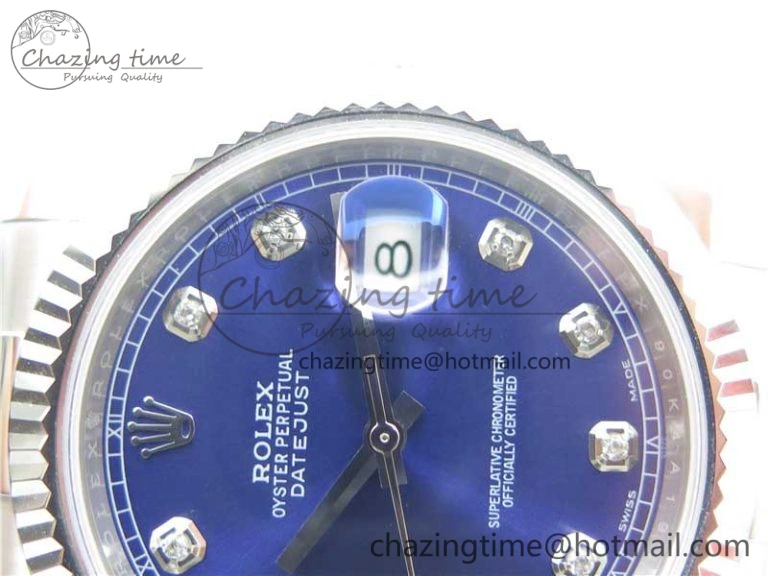DateJust 126334 SS Noob 1:1 904L Best Edition Blue Dial Diamond on Oyster Bracelet A3235