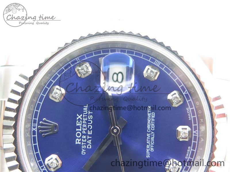 DateJust 126334 SS Noob 1:1 904L Best Edition Blue Dial Diamond on Oyster Bracelet A3235