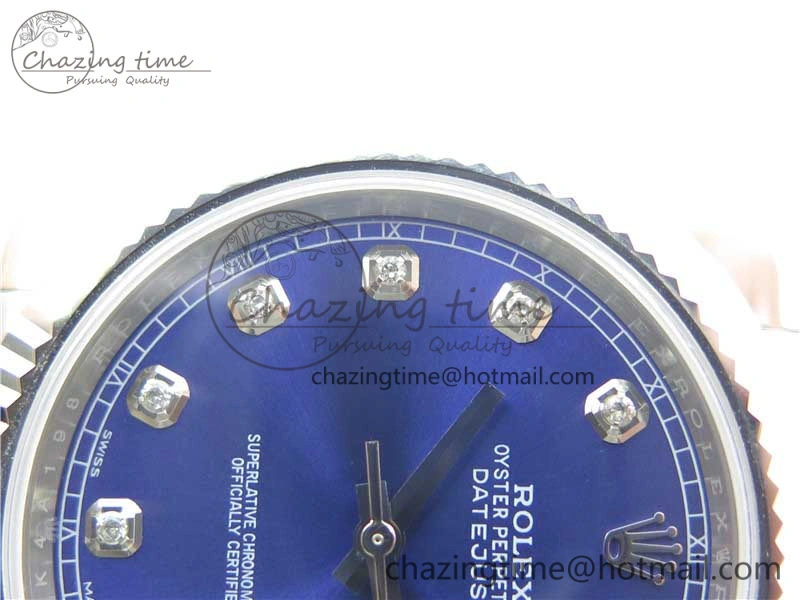 DateJust 126334 SS Noob 1:1 904L Best Edition Blue Dial Diamond on Oyster Bracelet A3235