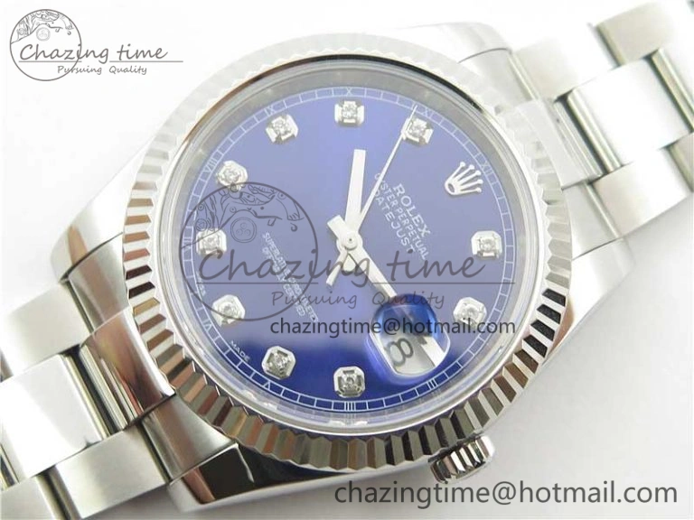 DateJust 126334 SS Noob 1:1 904L Best Edition Blue Dial Diamond on Oyster Bracelet A3235