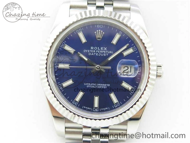 DateJust 126334 SS Noob 1:1 904L Best Edition Blue Dial Stick Markers on Jubilee Bracelet A3235