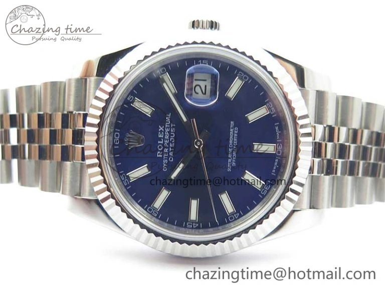 DateJust 126334 SS Noob 1:1 904L Best Edition Blue Dial Stick Markers on Jubilee Bracelet A3235