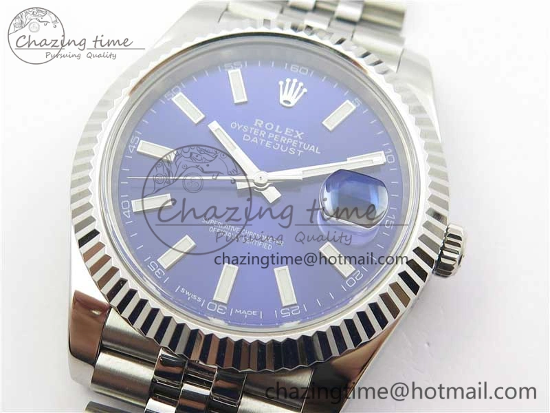 DateJust 126334 SS Noob 1:1 904L Best Edition Blue Dial Stick Markers on Jubilee Bracelet A3235