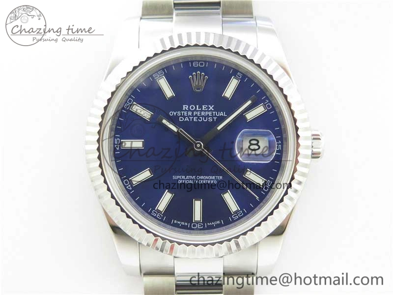 DateJust 126334 SS Noob 1:1 904L Best Edition Blue Dial Stick Markers on Oyster Bracelet A3235
