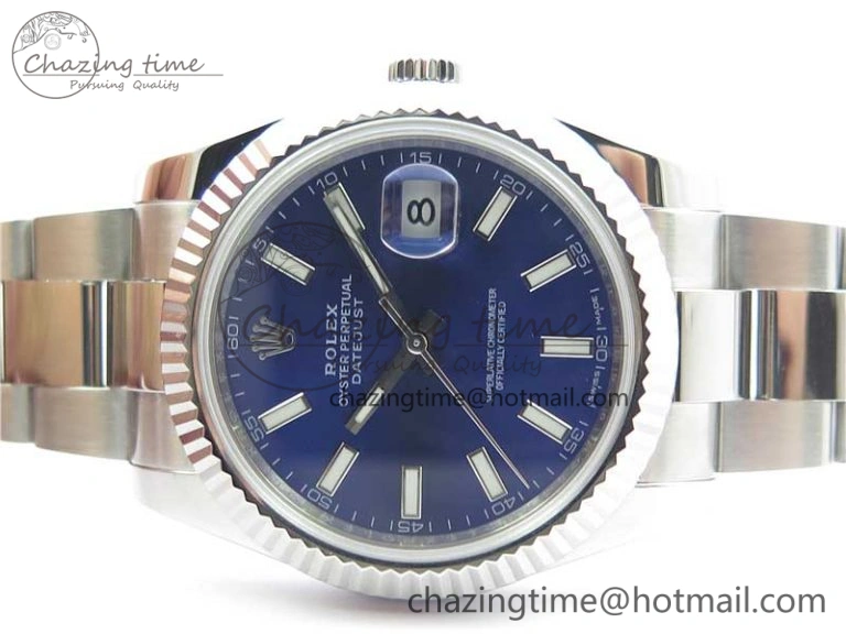 DateJust 126334 SS Noob 1:1 904L Best Edition Blue Dial Stick Markers on Oyster Bracelet A3235