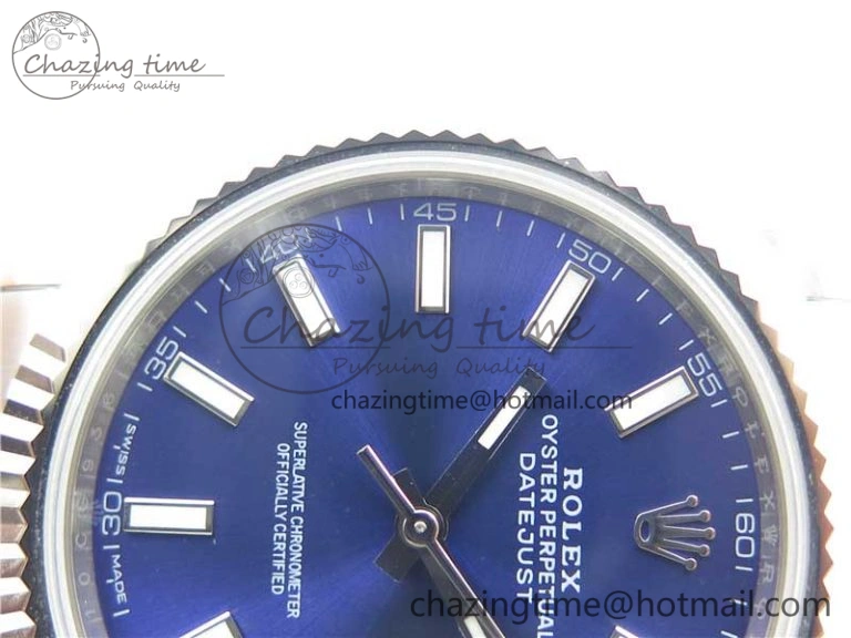 DateJust 126334 SS Noob 1:1 904L Best Edition Blue Dial Stick Markers on Oyster Bracelet A3235