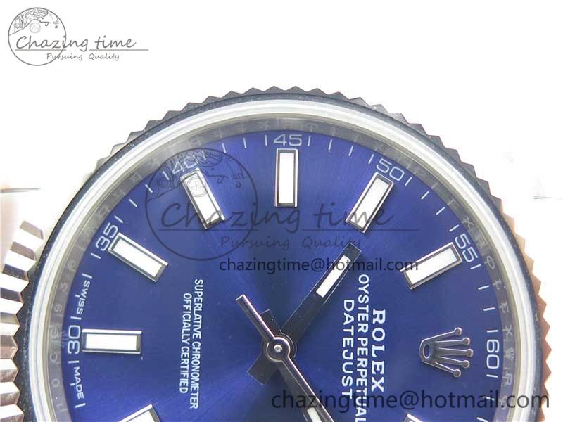 DateJust 126334 SS Noob 1:1 904L Best Edition Blue Dial Stick Markers on Oyster Bracelet A3235