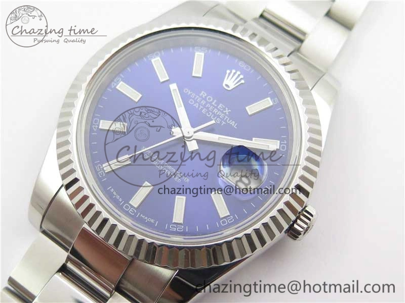DateJust 126334 SS Noob 1:1 904L Best Edition Blue Dial Stick Markers on Oyster Bracelet A3235