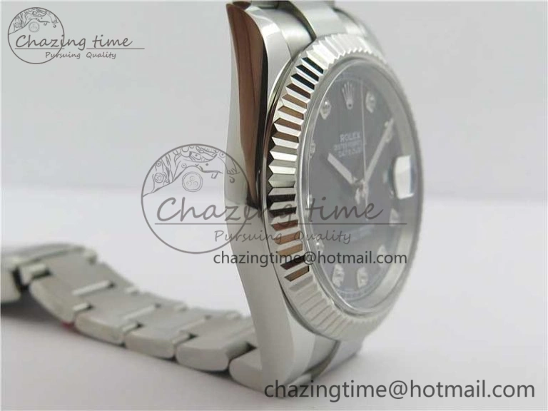 DateJust 126334 SS Noob 1:1 904L Best Edition Gray Dial Diamond on Oyster Bracelet A3235