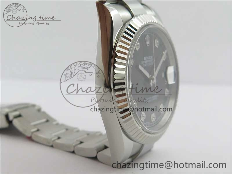 DateJust 126334 SS Noob 1:1 904L Best Edition Gray Dial Diamond on Oyster Bracelet A3235