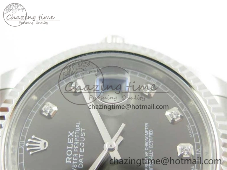 DateJust 126334 SS Noob 1:1 904L Best Edition Gray Dial Diamond on Oyster Bracelet A3235